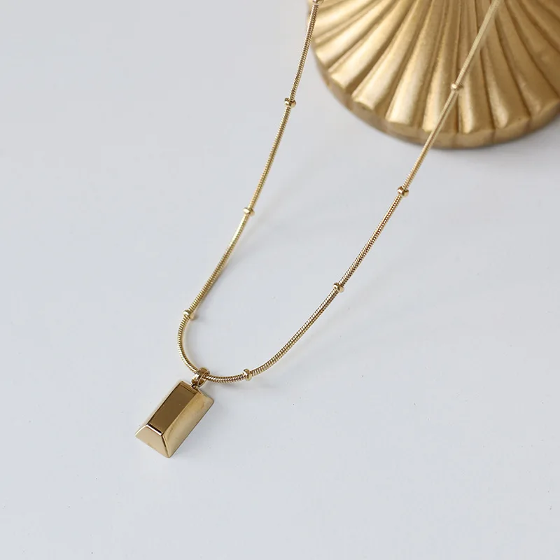 Timeless Wonder titanium Chocolate Bar Snake Chains Очаровательное ожерелье для женщин, ювелирные изделия из нержавеющей стали в стиле панк, бохо, готика, маленькие Ins 4327