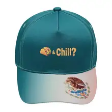 Бейсбольная кепка Tacos& Chill с флагом Мехико, бейсболка для взрослых на открытом воздухе для папы, регулируемая зеленая бейсболка