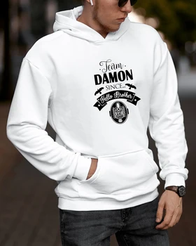 

The Vampire Diaries DAMON Hoodies Harajuku Sweatshirt Men Streetwear Hoodie Pink Clothing Ropa Adolescente Winter Clothes Women