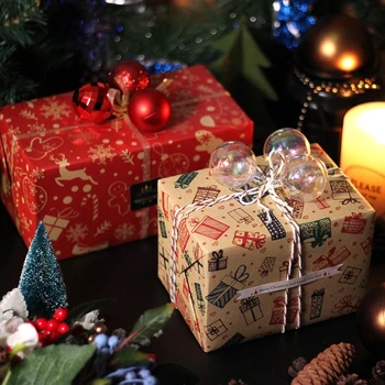 

5 Sheets Christmas Wrapping Paper Gift Present Bag Packaging Handmade Wrap Decor 11UA