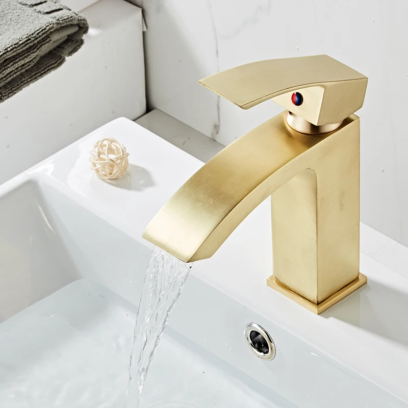 BECOLA золотой кран для ванной комнаты креативный изогнутый кран для ванной комнаты латунный кран для горячей и холодной воды