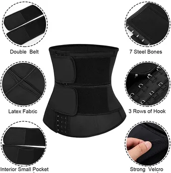 

Waist Trainer Shaper Boned Waist Corset Trainer Sauna Sweat Sport Girdle Cintas Modeladora Women Weight Loss Lumbar Shaper w