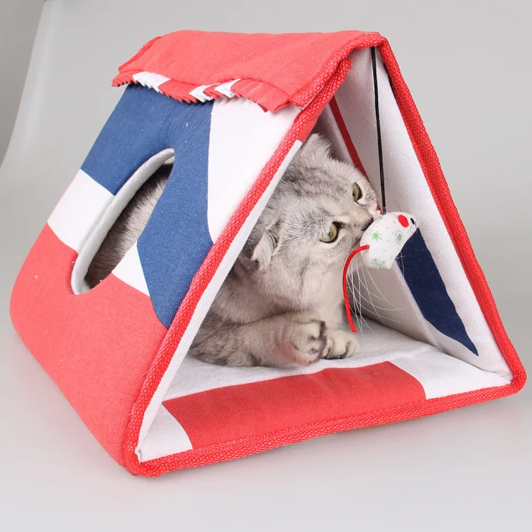 

Ji zekee Cat Crossing Cat Toy Cat Teaser Toy Triangular Folding Cat Nest Blanket for Cat Sisal Pick Claw Board