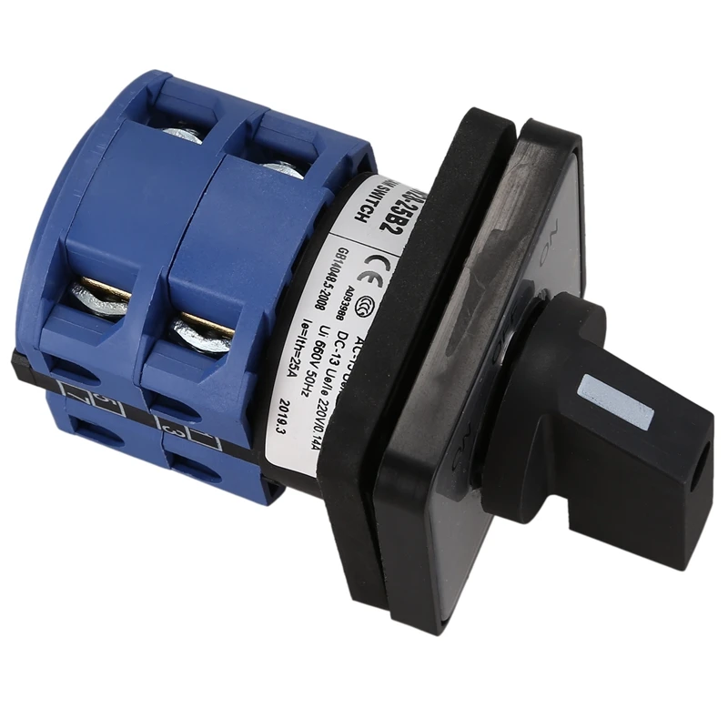 AC660V 25A 2 полюса 3-х позиционный мгновенный Пластик поворотный переключатель синий+ черный