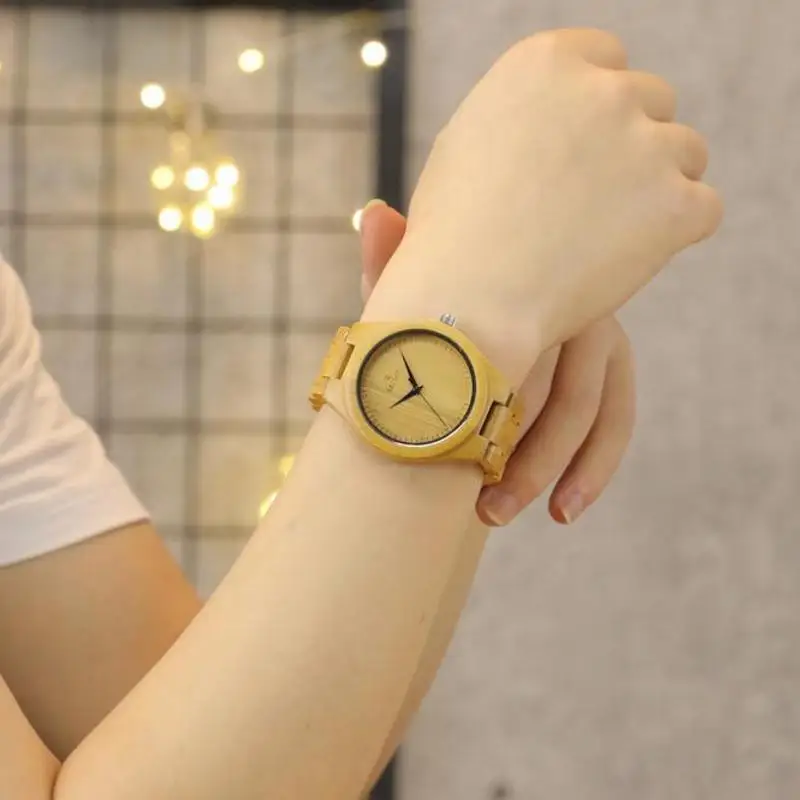 

Simple and pure and fresh green bamboo watch amazon wish ebay hot style factory spot bamboo watches