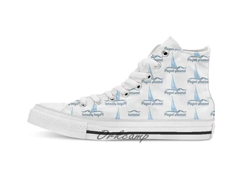 

San Juan Islands Custom Casual High Top lace-up Canvas shoes sneakers Drop shipping