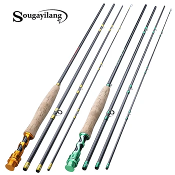 

Sougayilang 4 Section 2.7M Carbon Fiber Lure Hard Fly Fishing Rod Fishing Pole Line 5/6 Cork Handle Fishing Pole Fishing Tackle