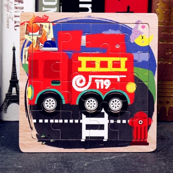 

16 Slice Wooden Puzzles toy for Kids Joy Superior Quality Puzzle Wood Cartoon Animals Jigsaw Puzzles Toys For Children