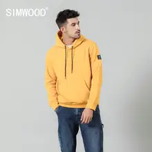 SIMWOOD модные толстовки мужские повседневные флисовые одноцветные с капюшоном уличная теплая плотная Толстовка для бега размера плюс SI980711