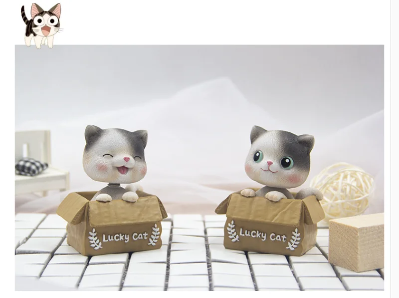 Car Ornament Nodding Dog Cat Hamster Shakes His Head Shaking Car Styling Bobblehead Doll Car Interior Decoration Christmas Gifts