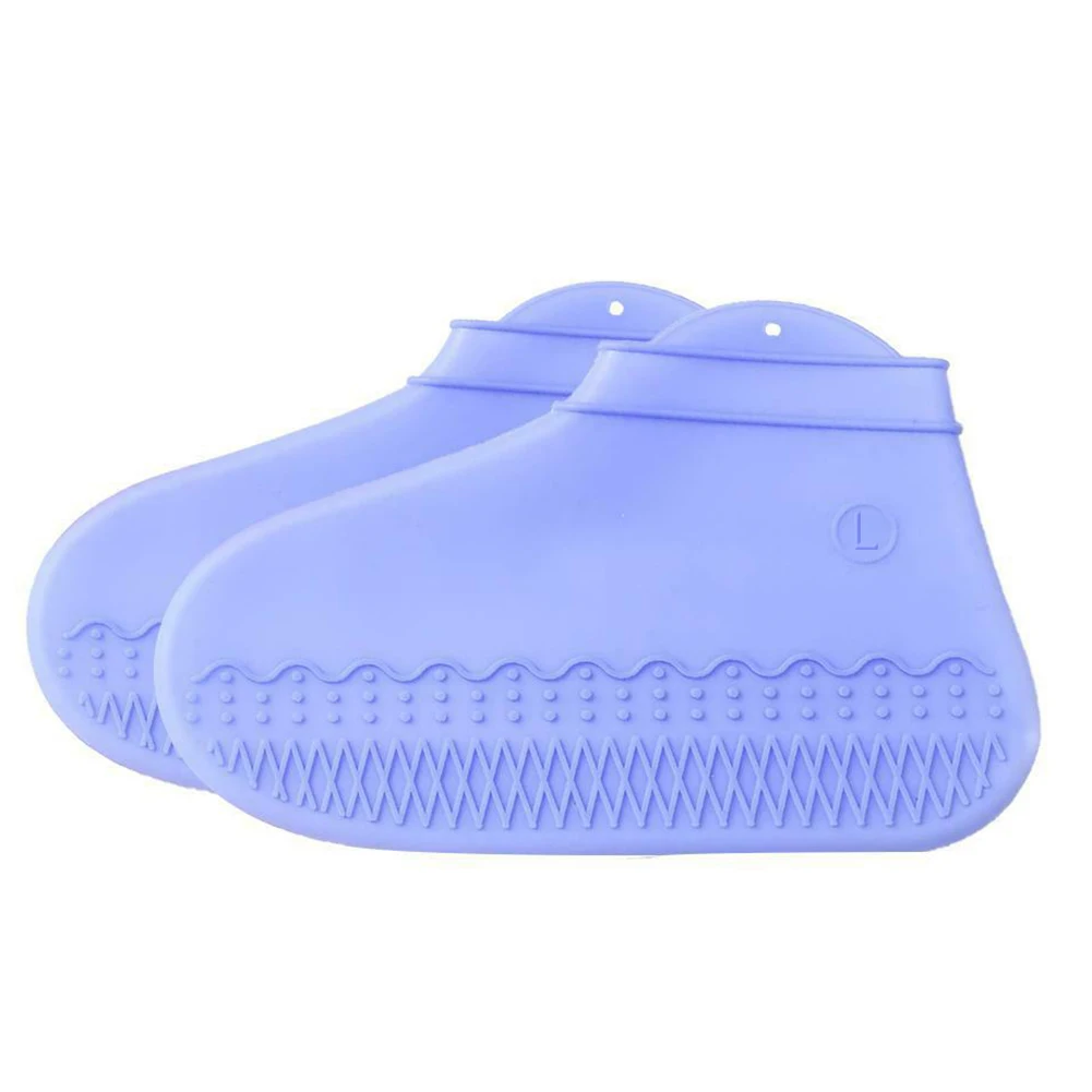 Sky Blue 1 пара многоразовые Нескользящие водонепроницаемые чехлы для обуви аксессуары для велоспорта эластичные Портативные модные Силиконовые пылезащитные галоши для защиты от дождя - Цвет: Sky Blue