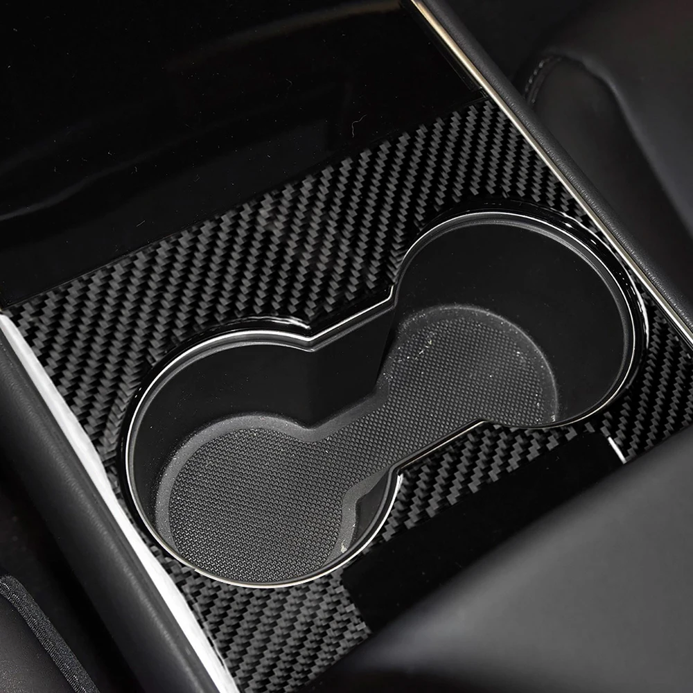 Car Center Console Wrap Kit Carbon Fiber Armrest Box Control Panel Decoration Cover Sticker for Tesla Model 3
