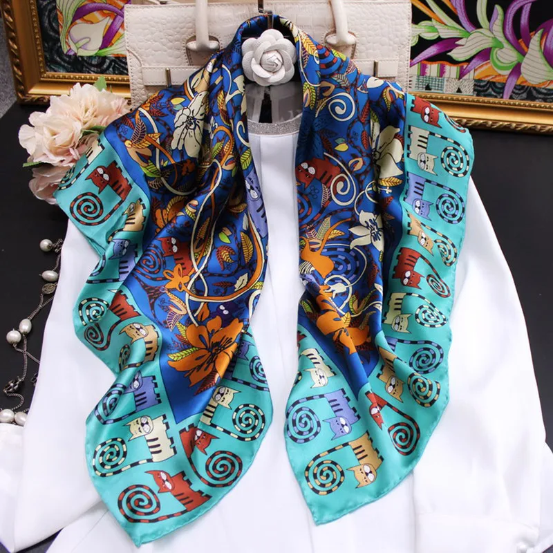 

KMS New Lady Capuchin Silk Scarf Large Square Silk Scarf 88*88cm/40G