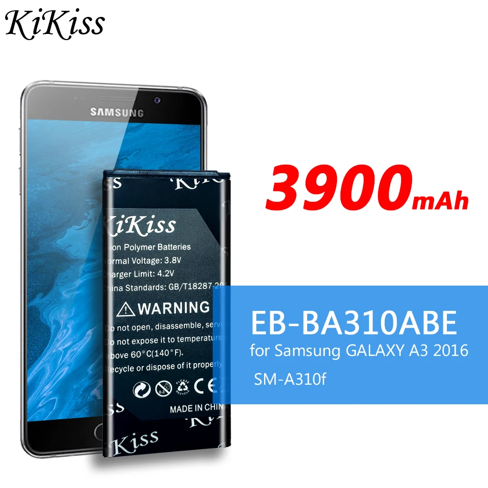 Аккумулятор KiKiss для samsung Galaxy A3 Edition A310 A310F A310M A310Y A310F/DS DUOS EB-BA310ABE аккумулятор 3900 мАч