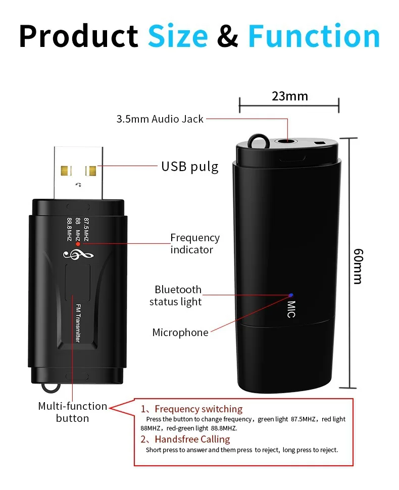Bluetooth 5 0 аудио приемник передатчик мини стерео AUX USB разъем 3 мм для ТВ ПК