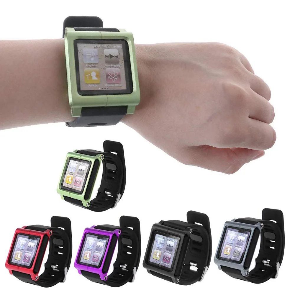 

Smart Aluminum Metal Watch Band Wrist Strap Kit Cover Case for Apple iPod Nano 6 6th