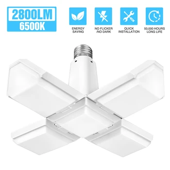 

40W LED Working Garage Light Deformable Foldable Ceiling Light 85-265V Adjustable Offices Workshop Warehouse Industrial Lighting