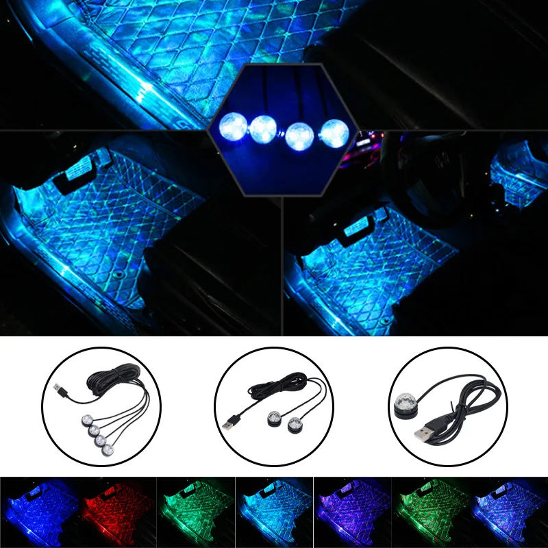 1set USB Car Interior light RGB LED For car Decorative Bar Ambient Foot Lamp Atmosphere Lamps Home | Автомобили и мотоциклы