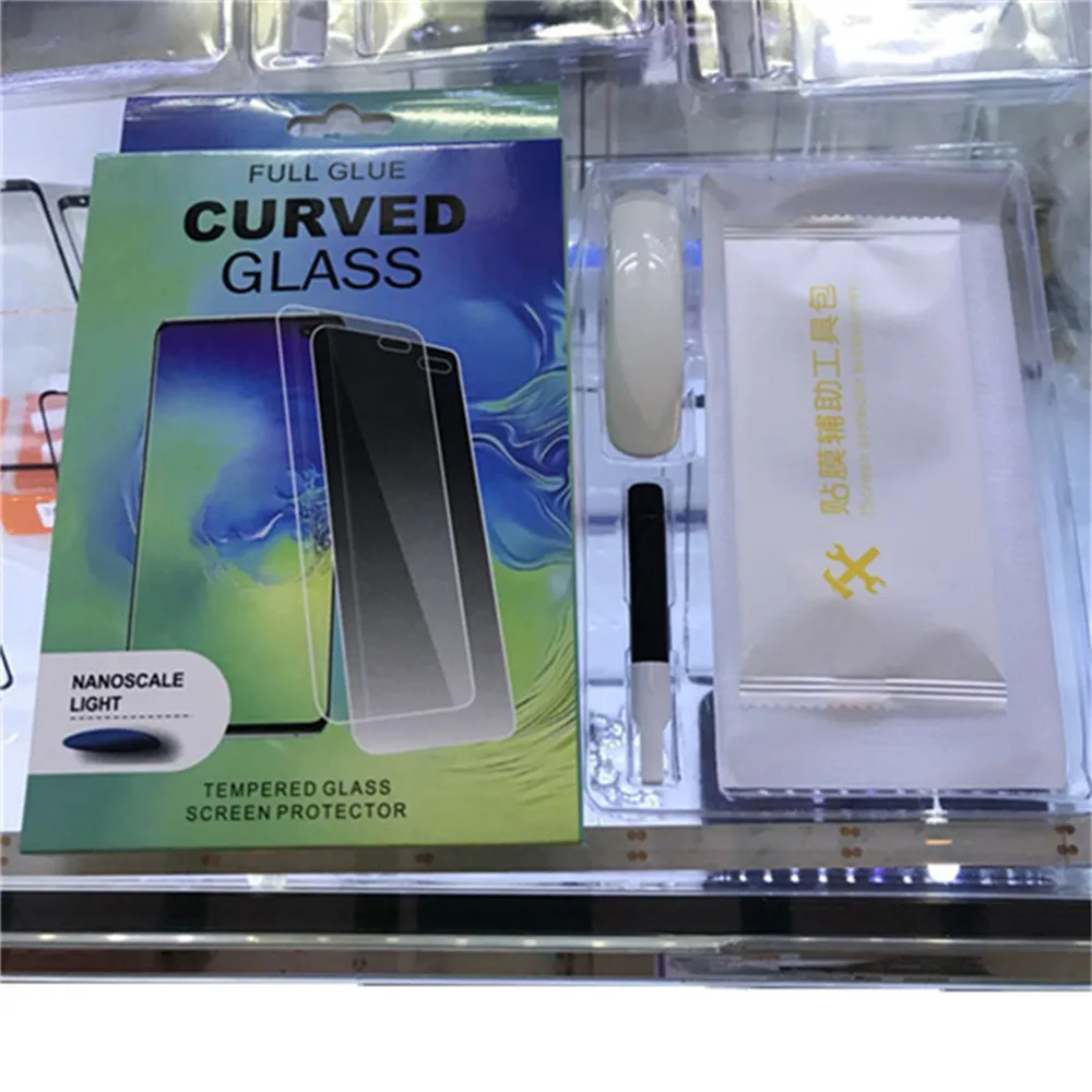 

Full UV Glue Curved Tempered Glass Screen Protector Film for Samsung Galaxy Note 10 Note10 Plus 9H Anti-scratch Protective Film