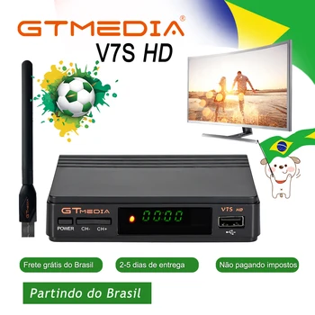 

Brazil hot sell GTMEDIA V7S HD DVB-S2 1080P Satellite TV Receiver+USB WIFI Brazil Spain TV Tuner Upgrade freesat v7 hd