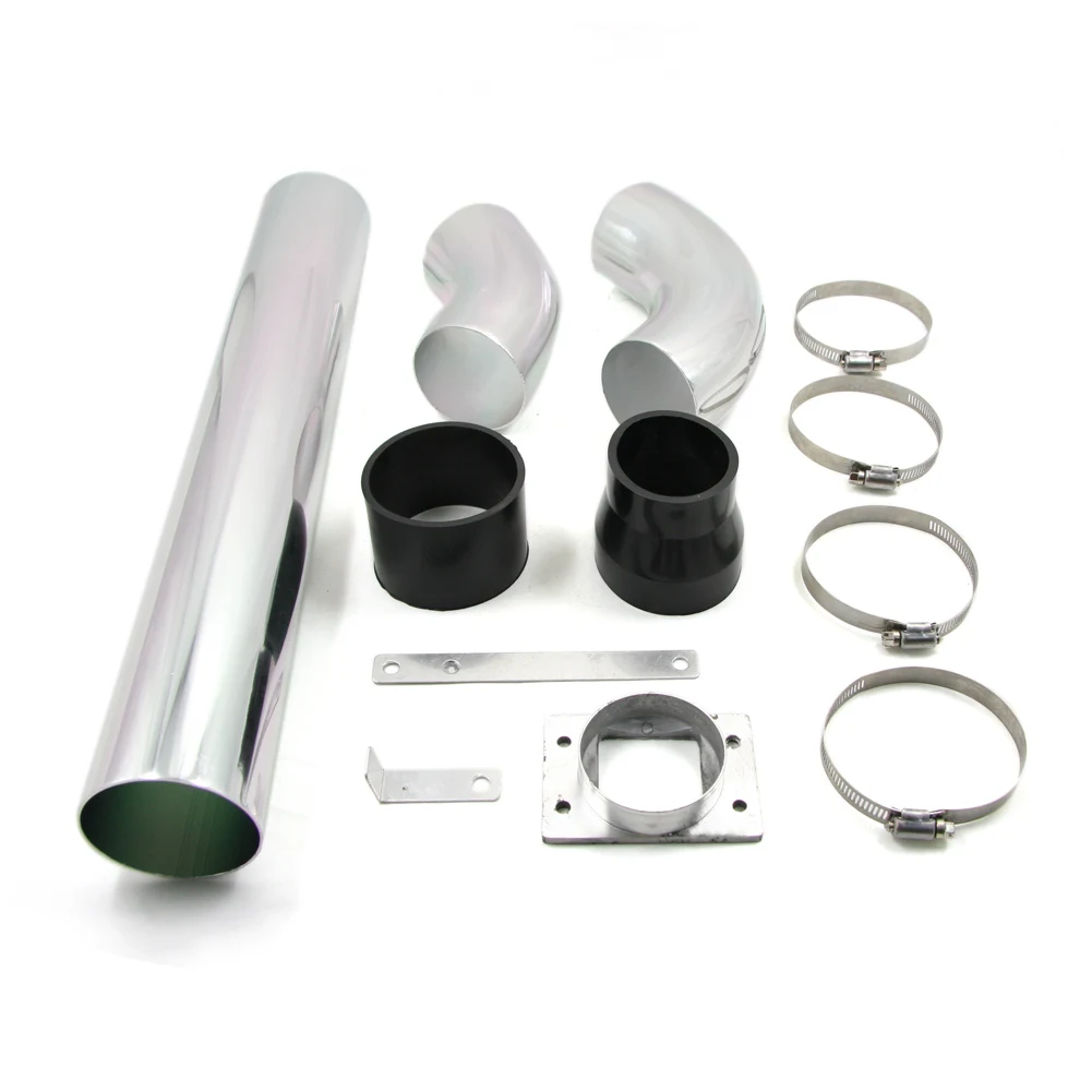 

Universal Car Air Intake Tubes Aluminum Pipe High Flow 3" Diameter Cold Air Injection Intake System