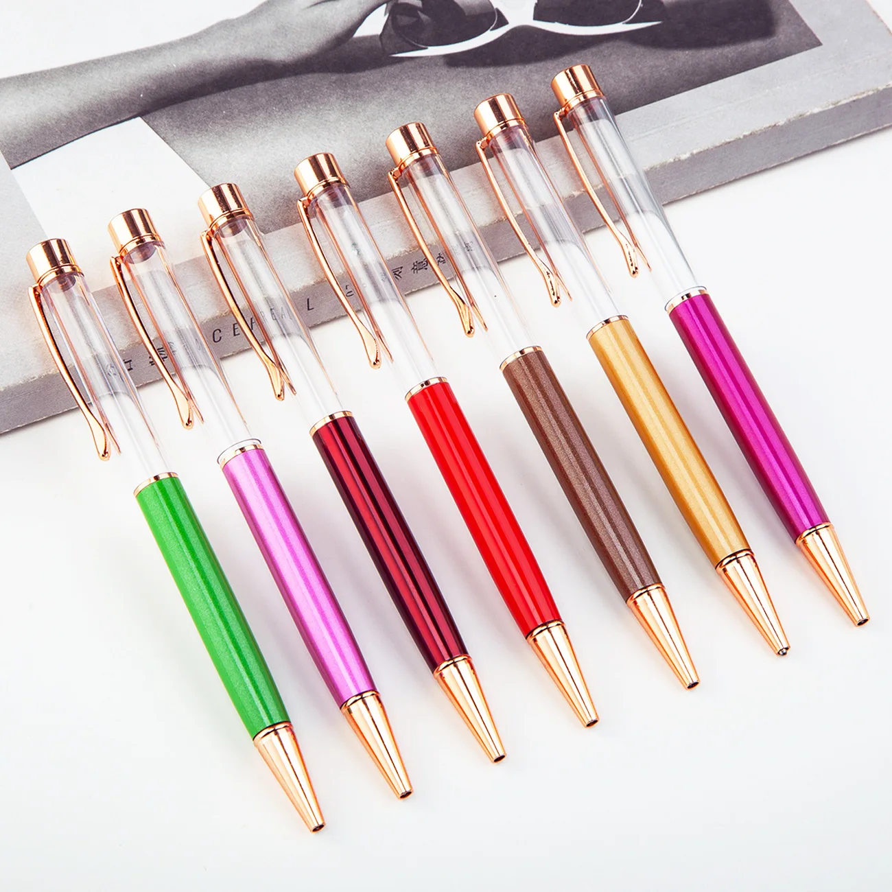

26 Pcs Per Set Metal Empty Rod DIY Ballpoint Pen Crystal DIY Pen Japan Hot Sales Gift DIY Ball Pen