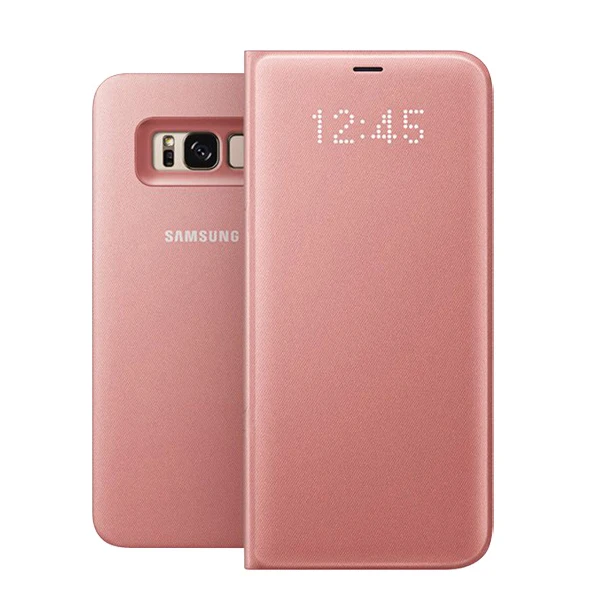 Светодиодный чехол для samsung Smart Cover чехол для телефона EF-NG955 для samsung Galaxy S8 S8+ S8 Plus функция сна карман для карт - Цвет: Pink