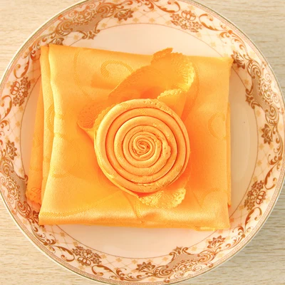 100PCS 18Inch Flower Table Napkins Birthday Party Hotel Banquet Supply Modern linen servetten Wedding Decoration Polyester