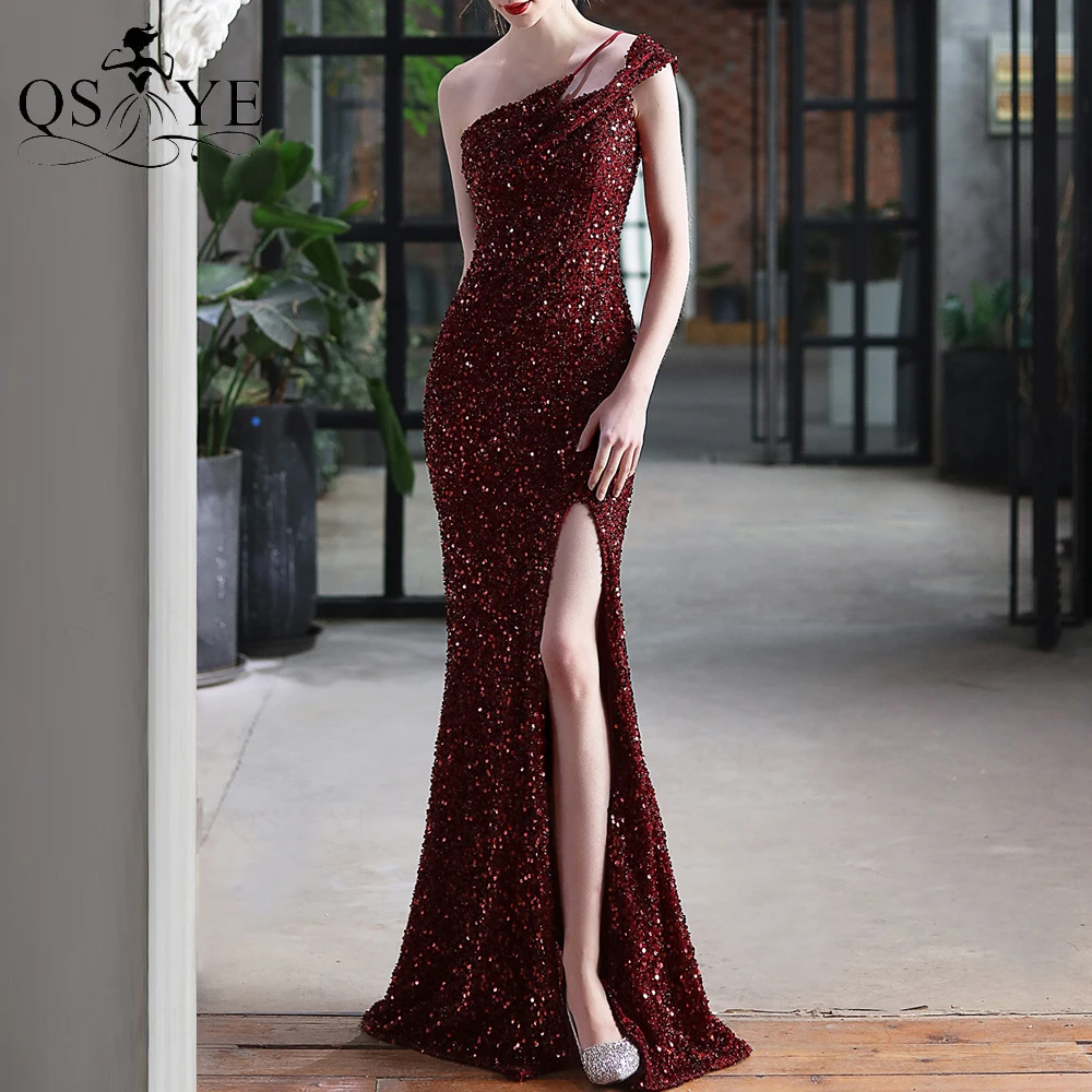 deep-red-evening-dresses-one-shoulder-sequin-mermaid-prom-gown-glitter-long-formal-party-women-sexy-split-burgundy-prom-dress