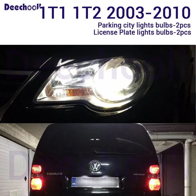 Canbus светодиодный фонарь заднего хода+ лужа+ светильник для номерного знака S+ внешний светильник для VW для Touran 1T1 1T2 1T3 2003 - Испускаемый цвет: Белый