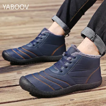 

Unisex Warm Snow Boots Men's Women's Winter Ankle Bootie Anti-Slip Fur Lined Ankle Short Boots Waterproof Lovers Outdoor Shoes