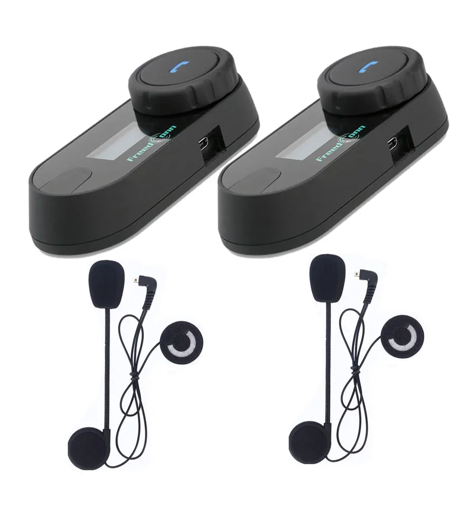 Hard Microphone 2 шт Bluetooth мотоциклетный шлем Интерком 3 всадника переговорный шлем гарнитура динамик с ЖК-экраном FM радио зарядное устройство - Цвет: Hard Microphone