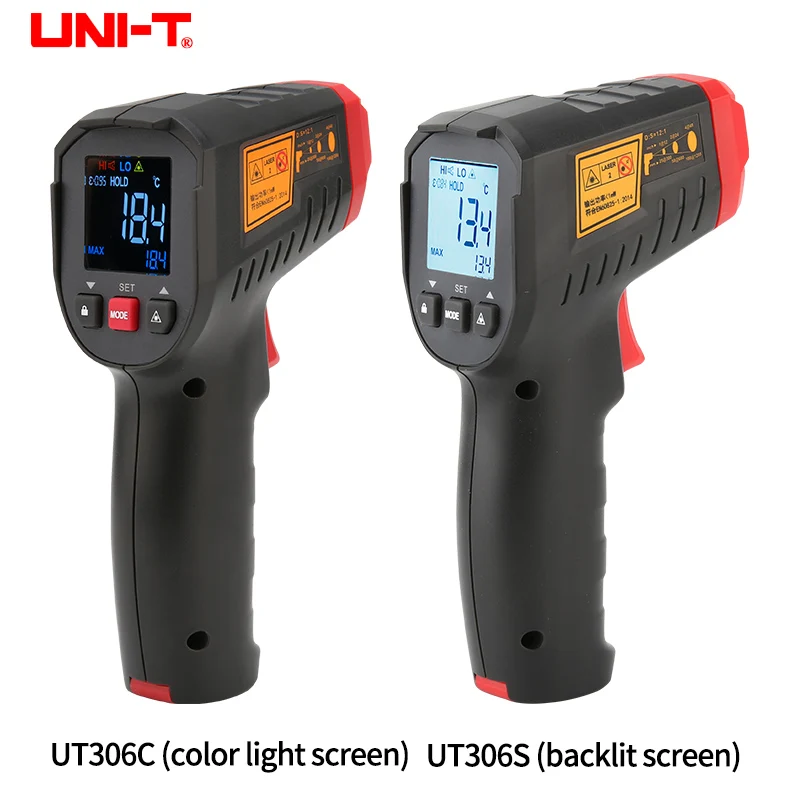 UNI-T UT306S UT306C Digital Thermometer Non Contact Household Industrial Infrared Laser Temperature Tester Meter Gun -50℃-500℃ digital thermometer infrared thermometer