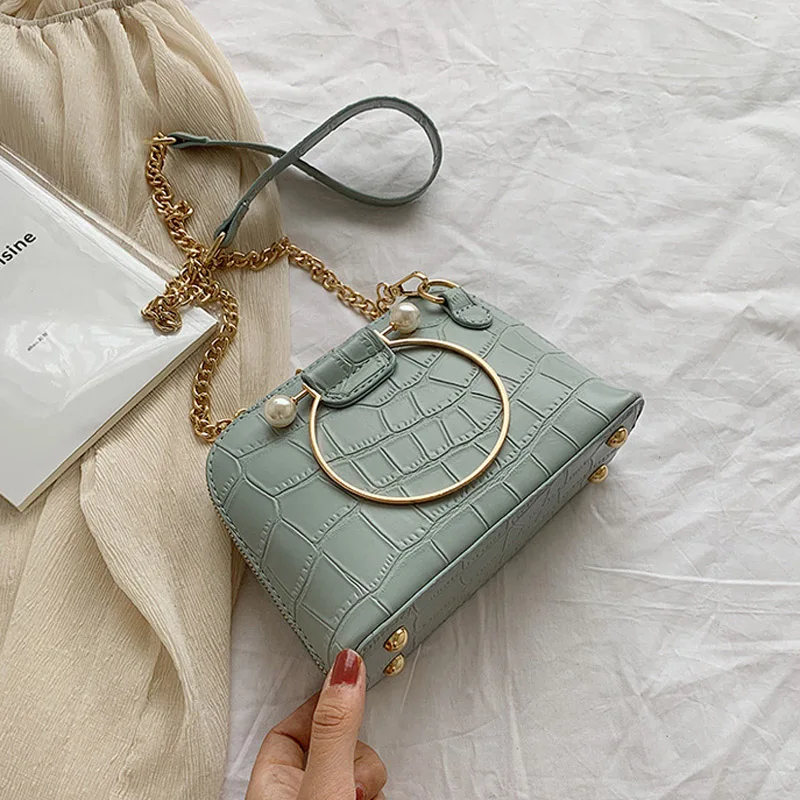 

Crocodile Pattern Crossbody Shell Bags Women Small Chain Handbag Small Bag PU Leather Hand Bag Ladies Designer Evening Bags