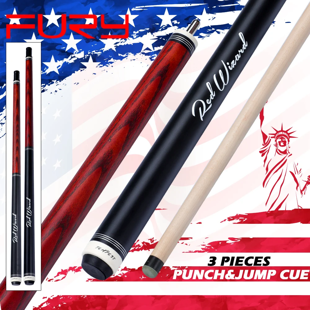 FURY EA Punch Jump Cue 13 5 мм наконечник пепла и клен 2 варианта вал черный красный