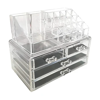 

Acrylic Cosmetic Box, Storage Drawer Display Box Protector, Three Piece Set.