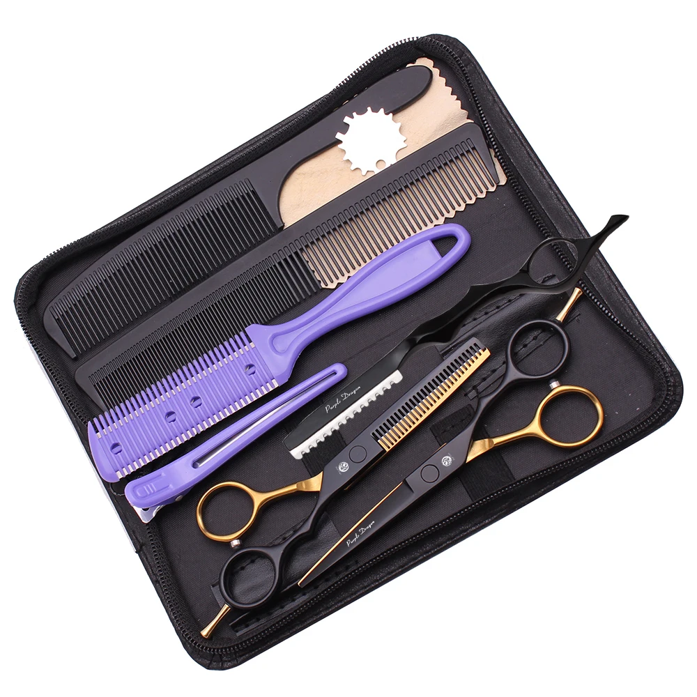 5.5 inch Professional Hair scissors Barber scissors Japan Steel Hairdressing scissors Straight Thinning Hair Cutting shear