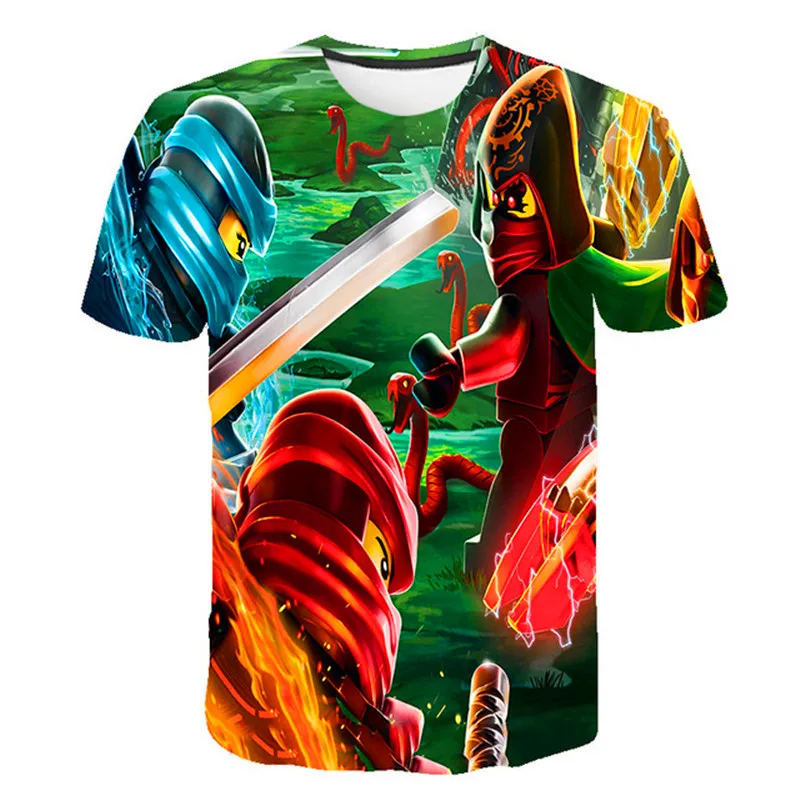 3D футболка для мальчиков-shirtsSummer детская принтом LEGO Ninjago футболки мальчиков с