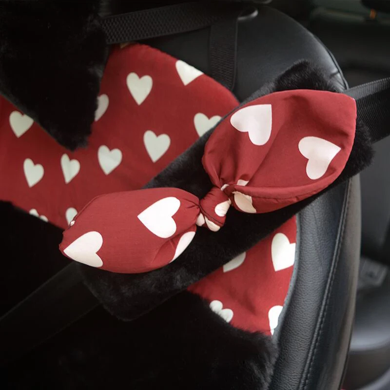 Автомобильный плюшевый чехол на руль, подушка на сиденье, коврик для Mini Cooper One JCW R55 R56 R60 R61 F55 F56, аксессуары - Название цвета: Seat Belt 1pair