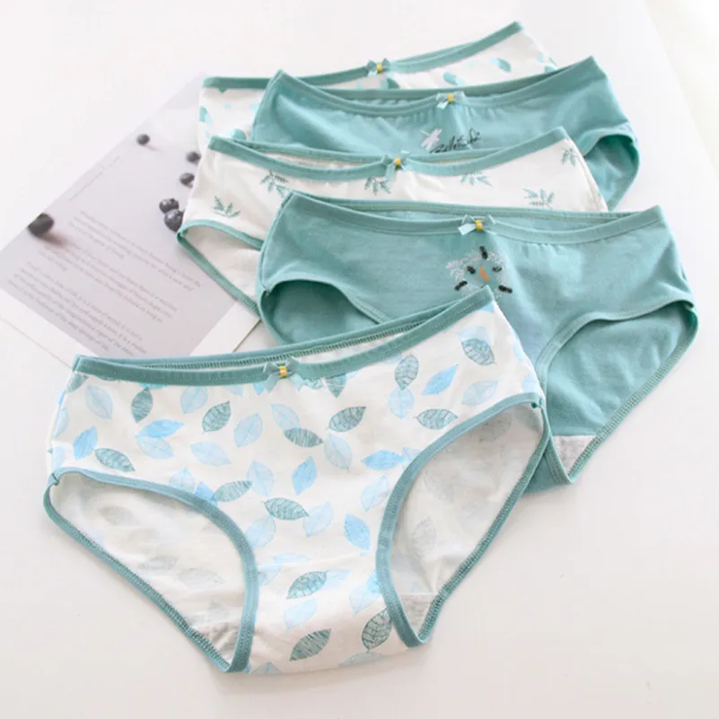 Женские хлопковые трусики удобные Трусики бикини серии лес с принтом стрекозы
