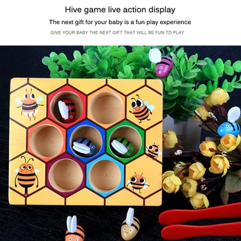 

Early Childhood Education Jigsaw Building Blocks Baby Early Learning Toy Hive Board Wooden Toys Games Entertainment