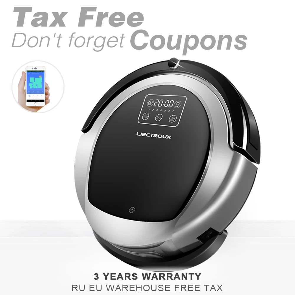 LIECTROUX B6009 Robotic Vacuum Cleaner with 2D Map Navigation Smart