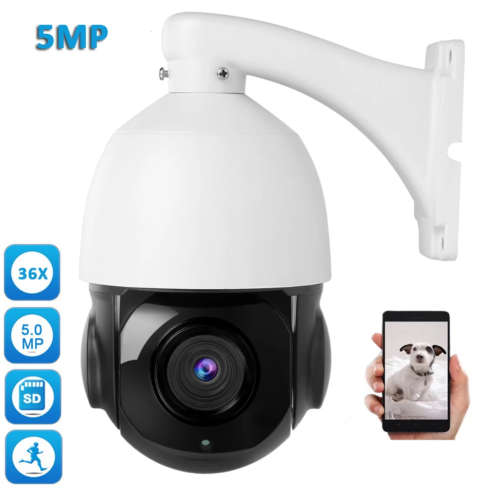 5MP 2592*1944P Full HD PTZ купольная IP камера, реальный 36X зум, уличная Водонепроницаемая CCTV камера безопасности, ИК Ночное Видение P2P H.265 Onvif