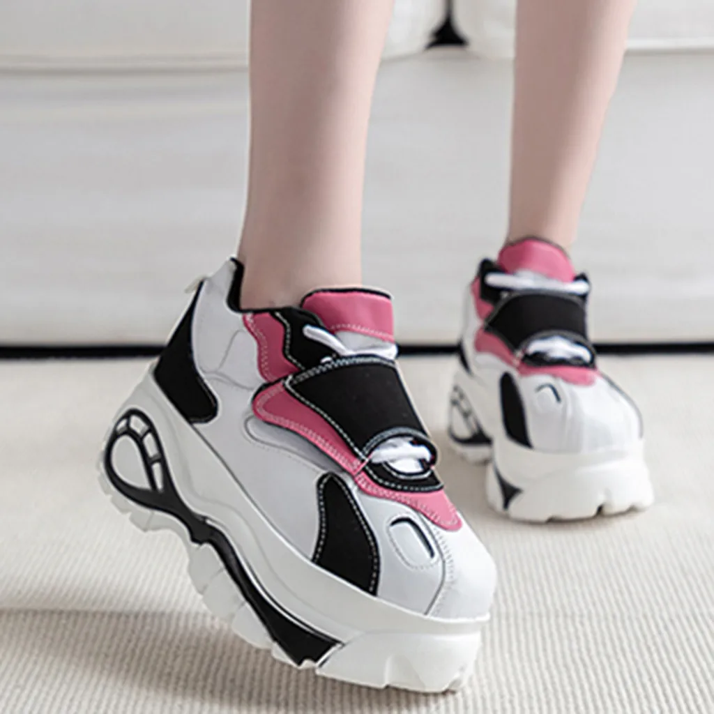 

2019 New Fashion Women Sports Mix Color Wheel Sneakers Round Toe plus size Fashion Soft Elegant Casual Shoes Harajuku