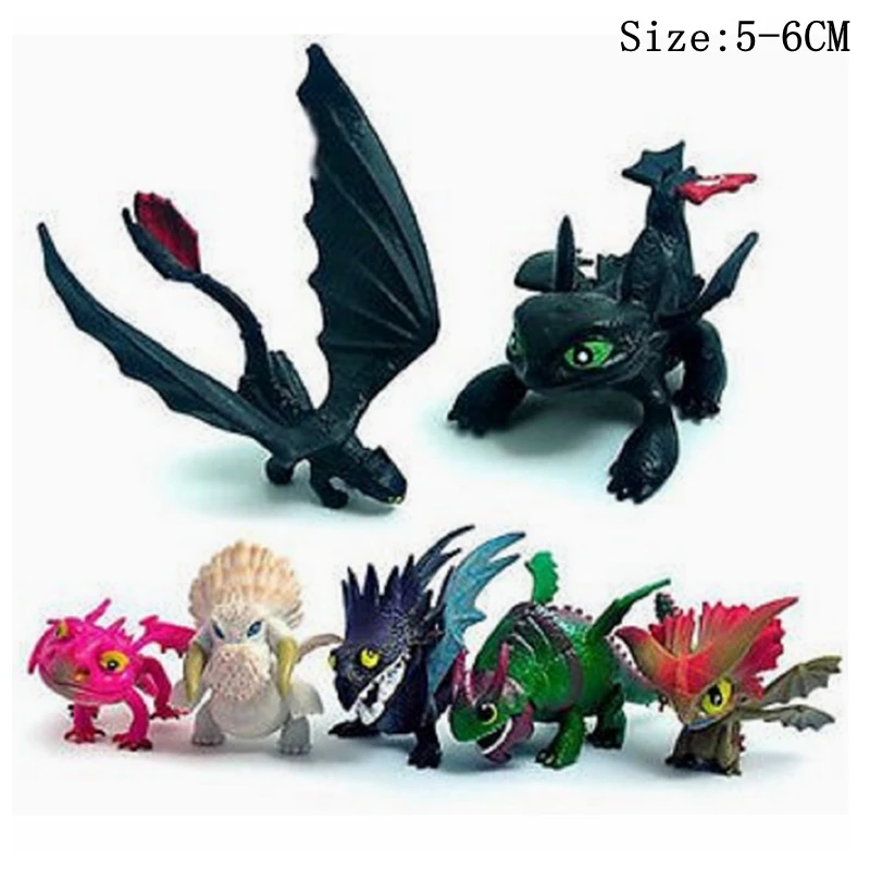 

8 Pcs/set How To Train Your Dragon 3 Figures Night Fury Toothless PVC Dragon Action Figures Children Kids Toys Model Gift
