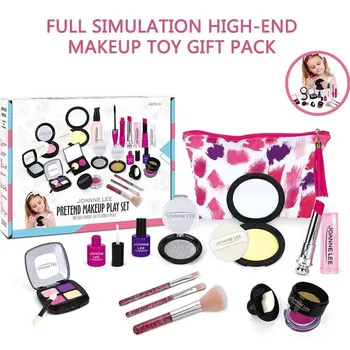 

1 Set Children Pretend Play Toys Simulation Cosmetics Make Up Kit Safety Non-toxic Girls Dressing Cosmetics Toys Kids Family Toy