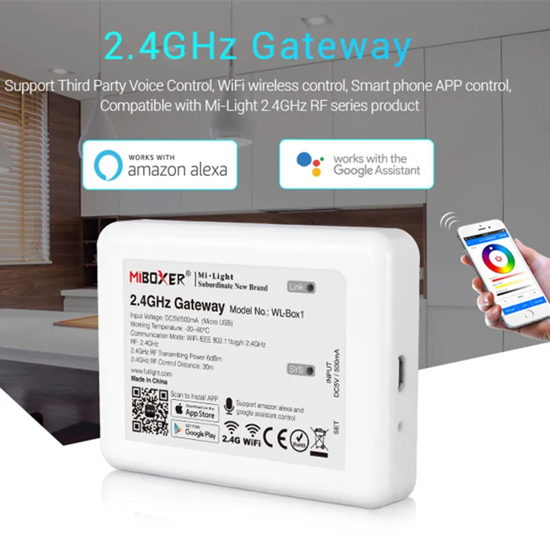 Miboxer FUT038 (обновление) 2 4G 4 зона RGBW Светодиодная лента управления ler 12 ~ 24V