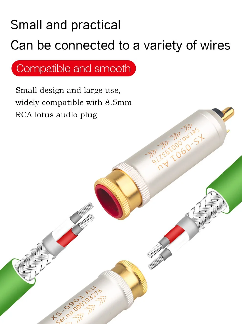 4 шт. Позолоченные разъемы RCA Красный медный корпус усилитель Hi Fi аудио и видео
