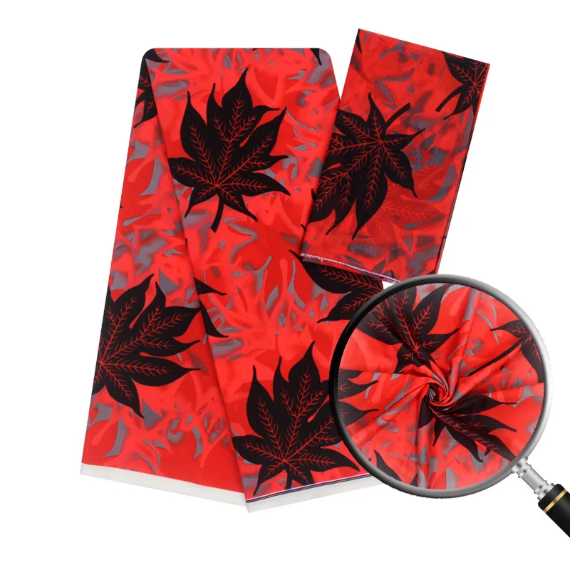 Шелковая восковая ткань Новое поступление цифровой атласный шелк с шифоновым принтом восковая ткань высокого качества африканская ткань для платья S191024