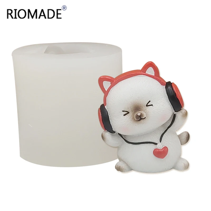 Musik Serie 3D Nette Katze Silikon Form 6 arten Kätzchen Schokolade Cupcake Fondant Kuchen Dekorieren Werkzeuge DIY Kerze Gips Form – Detail 8